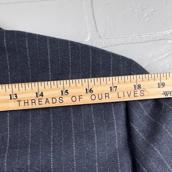 Aquascutum Blazer Men 40 Blue Pinstripe Classic Wool Jacobson's Jacket USA VTG - Picture 14 of 16